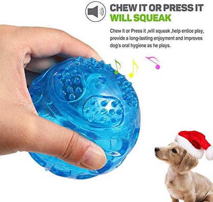 ACEONE Dog Squeaky Ball, Pet Squeak Chew Bouncy Rubber Toy Balls for Small Medium Dogs Indestructible Exercise Training Playing (3 Balls) - Image 2