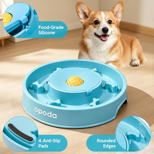 Slow Feeder Dog Bowls, Fun Slow Feeding & Lick Bowl with Rolling Ball - Image 7