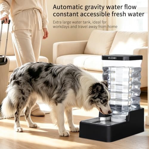 RIZZARI 10L Gravity Dog Water Bowl Dispenser: Wide Mouth Filter-Free Design - Image 5