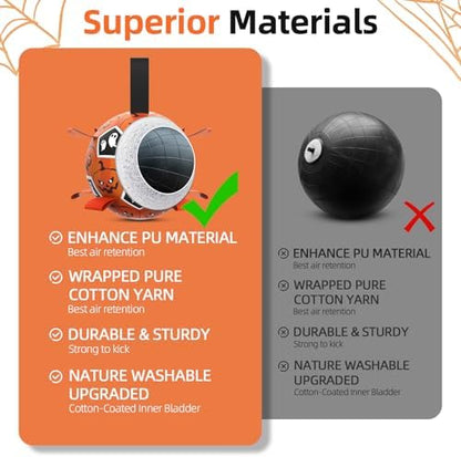 Diman Halloween Dog Toys, 7 Inch Dog Balls, Dog Soccer Ball with Straps - Image 7