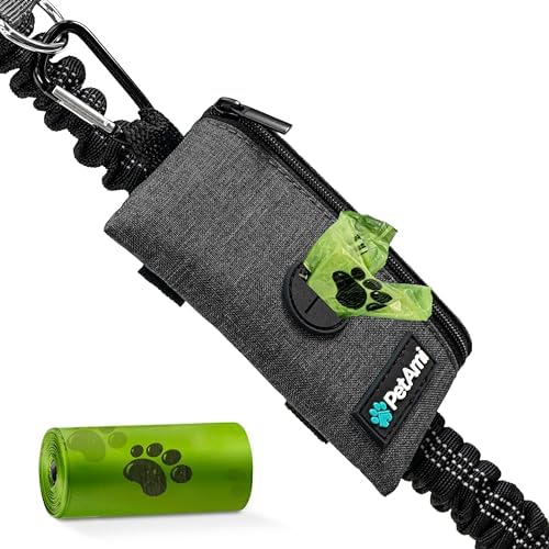 PetAmi Dog Poop Bag Holder for Leash, Pet Waste Bag Dispenser, Grey by PetAmi