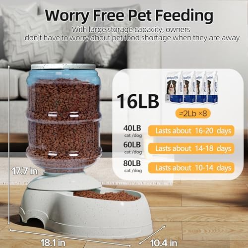 Kenond 11L Gravity Automatic Dog Feeder, Dog Food Dispenser for Large Breed - Image 2