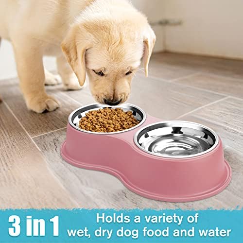 Epetslove Stainless Steel Dog Bowls Double Non-Slip Dog Water and Food Bowl - Image 5