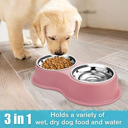 Epetslove Stainless Steel Dog Bowls Double Non-Slip Dog Water and Food Bowl - Image 5