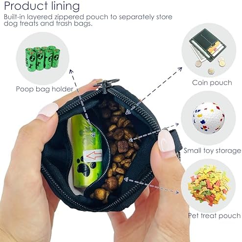 Raisingwell Dog Treat Pouch for Pet Walking and Training with Clicker Poop Bags Small Fanny Zipper Pack Holder for Puppy Snack Dispenser Kit for Leash and Outdoor Use (Valentine) - Image 3