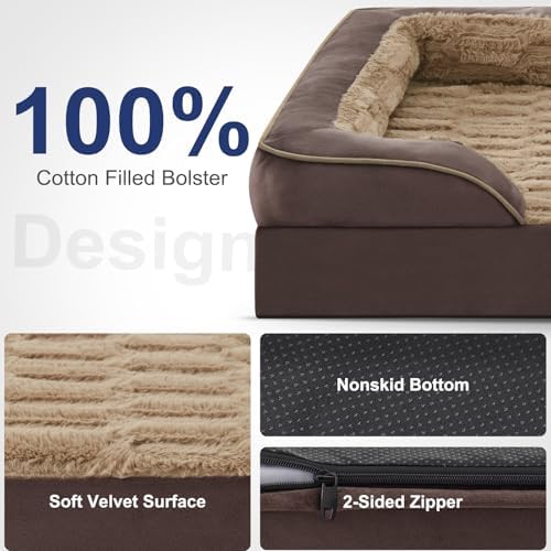 FURTIME Orthopedic Supportive Extra Large Dog Bed, XXL Waterproof Pet Bed - Image 4