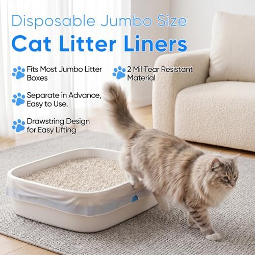33 Count Jumbo Cat Litter Box Liners,36" X 18" Cat Litter Bags - Image 2