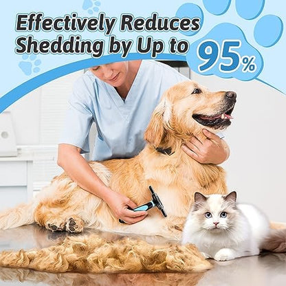MIU COLOR Long Hair Pet Grooming Brush for Medium & Large Dogs & Cats,Blue - Image 3