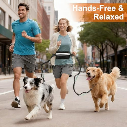 Hand Free Dog Leash with Pouch, Dog Walking Belt Retractable Leash for 2 Dogs with Dual Handles for Running Walking Jogging Pet Belt - Image 7