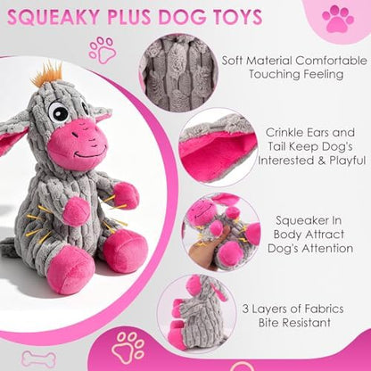 Squeaky Plush Dog Toy with Crinkle Ears for Small and Medium Dogs - Image 5