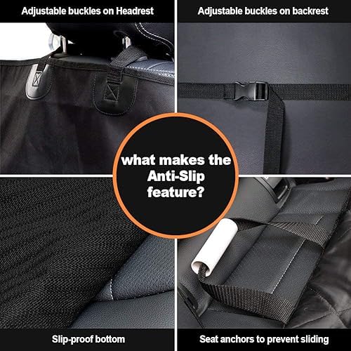 AsFrost Dog Car Seat Cover for Cars SUVs Trucks, Thicked 600D Oxford Heavy Duty Waterproof Front Car Seat Covers for Dogs Durable Nonslip Padded Pet Car Seat Protector with Side Flaps, 2 Pack - Image 5