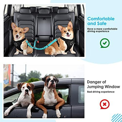 SlowTon Double Dog Seat Belt for Car with Elastic Bungee Buffer, Adjustable - Image 6