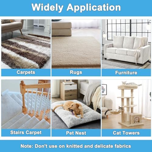 mupapi Carpet Rake for Pet Hair Removal, Reusable Pet Hair Remover Broom, 60'' Adjustable Long Handle Dog and Cat Hair Remover Tool Set of 3, Lint Remover Scraper for Carpets, Rugs, Mats, Couch, Car - Image 4