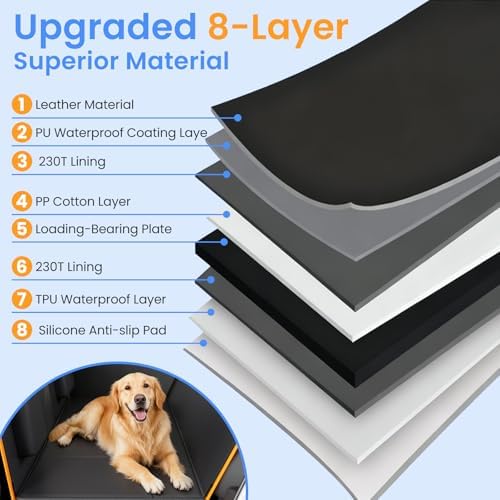 Back Seat Extender for Dogs, Hard-Bottom Waterproof Dog Car Seat Cover - Image 6