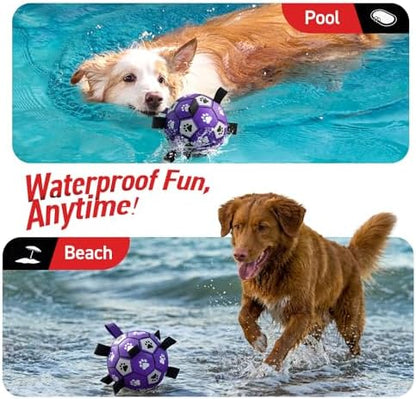 QDAN Soccer Ball for Dogs with Straps, Large Dog Balls, 8 Inch Puppy Toys - Image 2