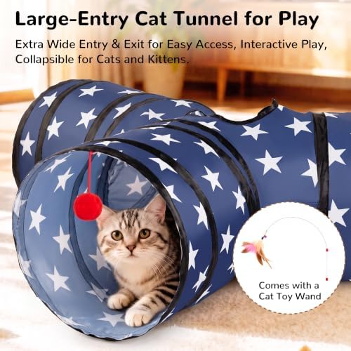 Tempcore Cat Tunnel, 3-Way Collapsible Toy for Indoor Cats, Pentagram - Image 3