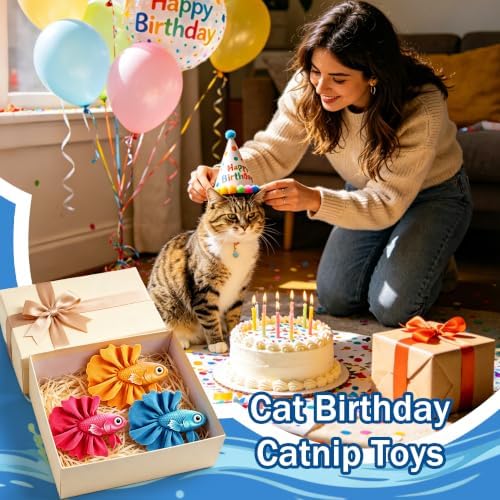 Catnip Cat Toys, 2-Pack Catnip Toys for Cats, Soft and Durable with Catnip, Interactive Kitten Toys for Indoor Cats, Fish Shape（ Blue & Yellow） - Image 5