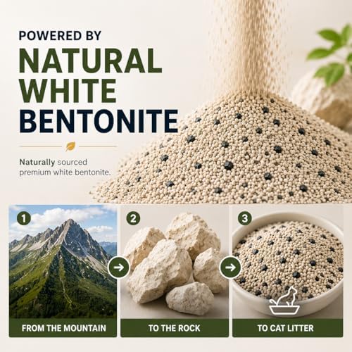CatBoom Premium White Bentonite Clumping Clay Cat Litter Active Carbon| Super Absorbent Fine Granule Kitty Supplies | 99.5% Dust Free Multi-Cat Formula | Low Tracking Paw-Friendly 18.5 lb - Image 5