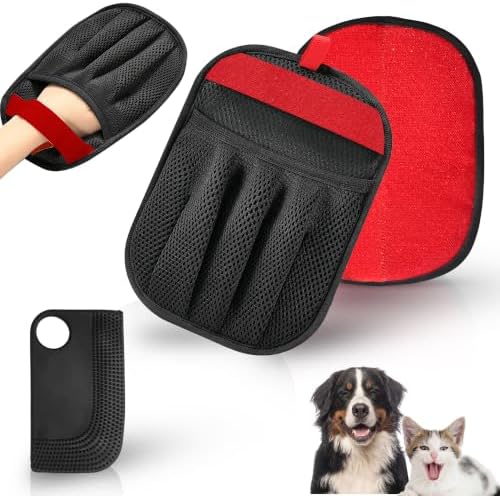 Pet Hair Remover Glove with Silicone Scraper – Reusable Electrostatic Lint & Fur Remover for Dog & Cat Hair on Couch, Carpet, Car Seat, Clothes & Laundry by Unknown