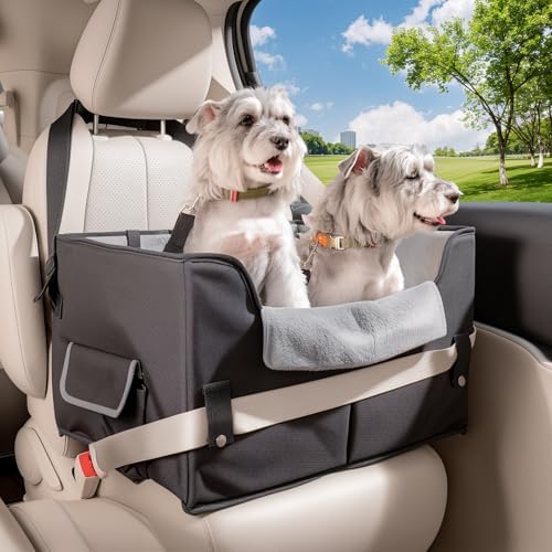 Dog Car Seat for Medium or Large Dogs Size Portable Car Booster Seat for Dogs with Harness and Thick Cushion, Perfect for Small Pet up to 45lbs(Black) by NOVOLAB