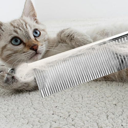 Flezoo 2PCS 6.4"&7.5" Stainless Steel Pet Deshedding Brush & Grooming Comb - Image 6