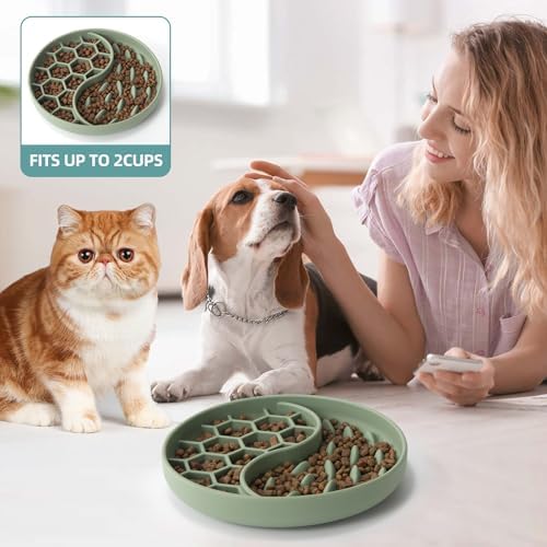 Slow Feeder Dog Bowl, Pet Puzzle Dish w/Suction Cup, Small Medium - Image 5