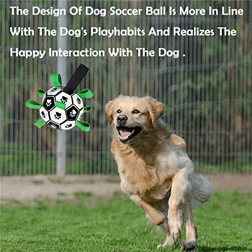 Dog Toys Soccer Ball, Interactive Dog Toys for Tug of War, Puppy Birthday Gifts, Tug Toy, Water Toy, World Cup Durable Balls for Medium & Large Dogs（8 INCH - Image 6