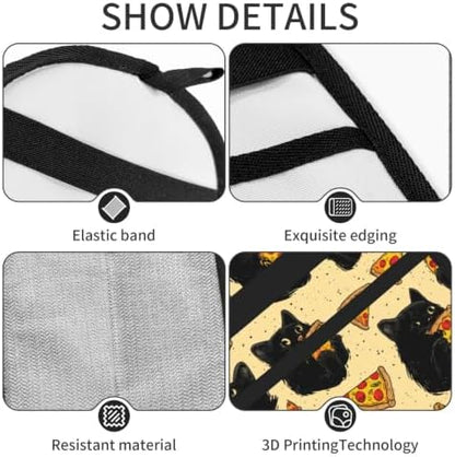 Black Cat Eating Pizza Food Yellow Pet Hair Removal Glove For Cats Dogs - Image 5