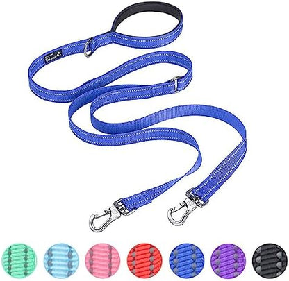EXCELLENT ELITE SPANKER 5FT Reflective Double Dog Leash for Two Dogs 1" W by EXCELLENTELITESPANKER