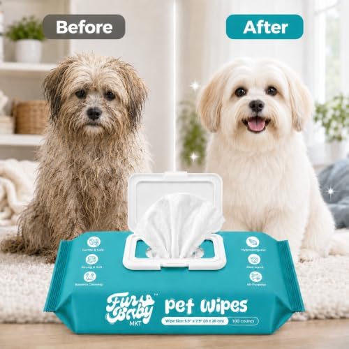 400-Count Pet Wipes, Hypoallergenic Aloe Cleansing Wipes for Dogs & Cats, Thick & Durable, Deodorizing Multi-Purpose Grooming Wipes - Image 6