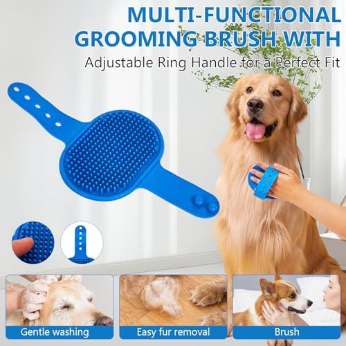 nooepc 6PCS Dog Washing Gloves Pet Grooming Gloves Dog Bath Supplies Dog Bath Brush Silicone Gloves for Dogs and Cats Bathing Dog Comb Dog Toothbrush - Image 6