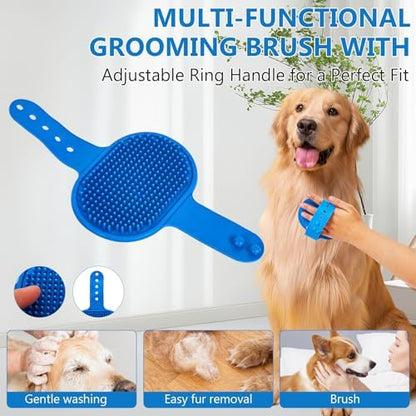 nooepc 6PCS Dog Washing Gloves Pet Grooming Gloves Dog Bath Supplies Dog Bath Brush Silicone Gloves for Dogs and Cats Bathing Dog Comb Dog Toothbrush - Image 6