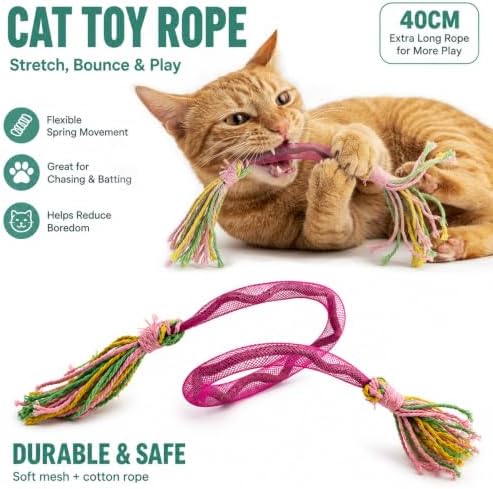 Interactive Catnip Toys for Indoor Cats, Cat Chew Rope Toy for Teeth Cleaning, Cat Crinkle Balls for Kitten Training and Play, Cat Toys Set for All Breeds 7Pack - Image 2