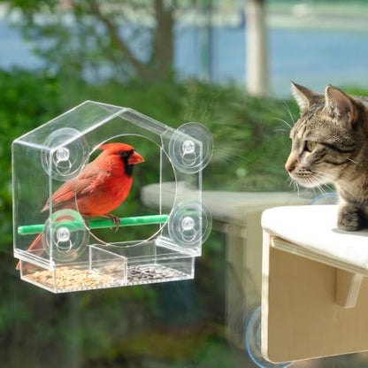 Cat Window Bird Feeder for Indoor Cats, Bird Watching TV for Cats by PETKARAY