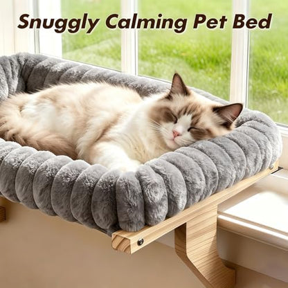 Zoratoo Cloud-Cuddle Cat Perch for Window Sill with Zipper Cushion, M Gray - Image 5