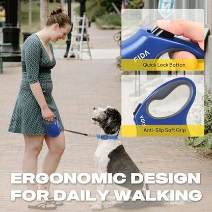 Fida Retractable Dog Leash, 16 ft Dog Walking Leash for Large Dogs up to 110lbs, Tangle Free,Navy Blue - Image 5