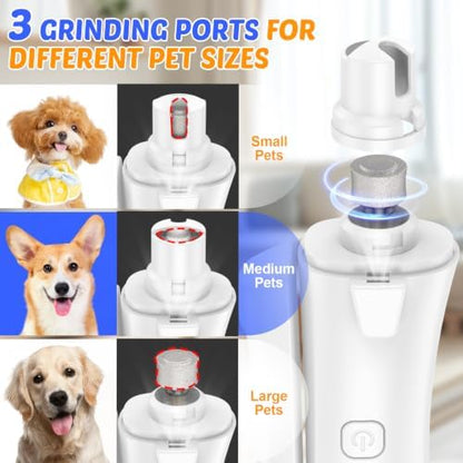 2-in-1 Dog Cat Nail Clippers and Grinder with Light: Electric LED Silent Quiet Pet Nail Claw Trimmers USB Rechargeable Safety Lock Small Large Dog - Image 6