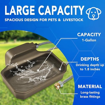 PETTEN Auto Fill Dog Water Bowl, Outdoor 1Gal/3.75L Automatic Dispenser - Image 2