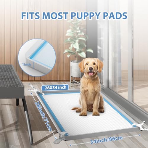 IMMCUTE Dog Pee Pad Holder, Fits Up to 28"x 34" Pee Pads, Floor Protection - Image 2