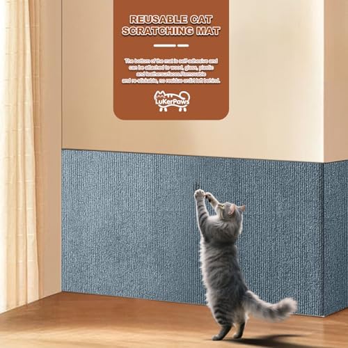 Cat Scratch Mat, Self-Adhesive Trimmable cat Scratch Furniture Protector for Couch, cat Scratch pad，cat Tree，DIY Climbing Carpet for Cat Tower Replacement Pads (Brown, 39.4" x 15.8") - Image 5
