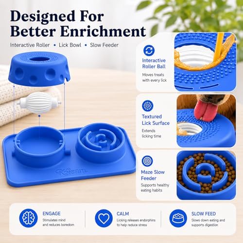 2 in 1 Silicone Slow Feeder Dog Bowl & Lick Bowl,Pet Feeding Bowl - Image 3