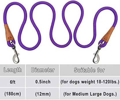 6 Foot Dog Tie Out Rope Leash, 1/2-In Indoor Training Tie Down - Image 4