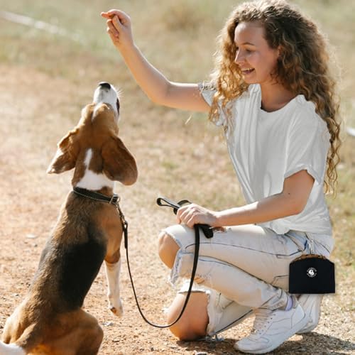 Dog Treat Pouch Magnetic Closure Small Dog Training Treat Pouch Pocket Sized Small Dog Treat Pouch with Clip (Black) - Image 6