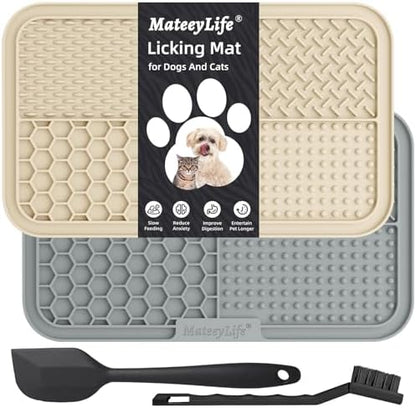 MateeyLife Lick Mat for Dogs & Cats, Slow Feeder Licking Pads for Boredom by MateeyLife