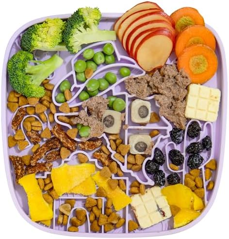 Puzzle Feeder Dog Lick Mat,Freezable Dog Enrichment Toys for Mental Stimulation and Anxiety Relief, Silicone Lick Mat for Dogs and Cats, Dog Slow Feeder that Supports All Types of Food, Purple by PuzzleFeeder