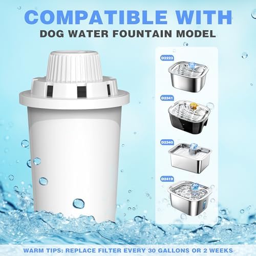 Replacement Filters 4 Packs for Lesotc Dog Fountain, Water Filter, for Stainless Steel Pet Fountain for Large Dogs- Vertical Filtration for D2223,D2322,D2340,D2341,D2419 Lasts Two Months - Image 5