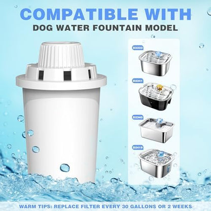 Replacement Filters 4 Packs for Lesotc Dog Fountain, Water Filter, for Stainless Steel Pet Fountain for Large Dogs- Vertical Filtration for D2223,D2322,D2340,D2341,D2419 Lasts Two Months - Image 5