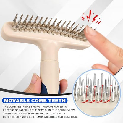 2-in-1 Pet Deshedding&Undercoat Rake Comb for Dogs and Cats - Image 5