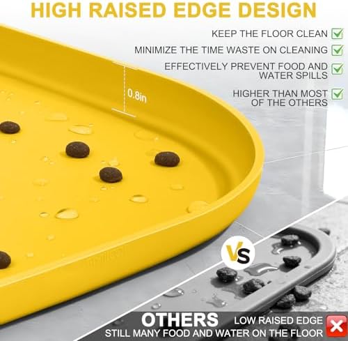 SMILOOL Waterproof Silicone Pet Food Mat with Raised Edge for Dog & Cat - Image 4