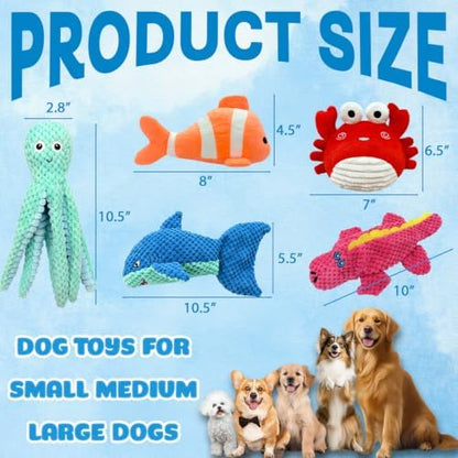 MRSOHRET Dog Squeak Toys for Aggressive Chewers, Crinkle Puppy Chew Toys - Image 5